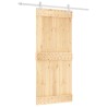 Porte coulissante Naturel et Blanc 90 x 210 cm 642536642536