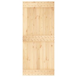 Porte coulissante Naturel et Blanc 90 x 210 cm 642536642536