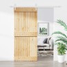 Porte coulissante Naturel et Blanc 90 x 210 cm 642537642537