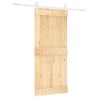 Porte coulissante Naturel et Blanc 90 x 210 cm 642537642537