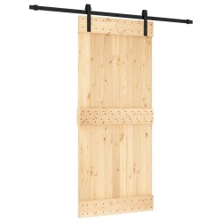Porte coulissante Naturel et noir 90 x 210 cm 642539642539
