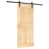 Porte coulissante Naturel et noir 90 x 210 cm 642539642539