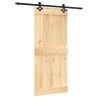 Porte coulissante Naturel et noir 90 x 210 cm 642543642543