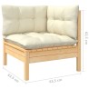 Salon de jardin 5 pcs avec coussins crème bois de pin 642545642545