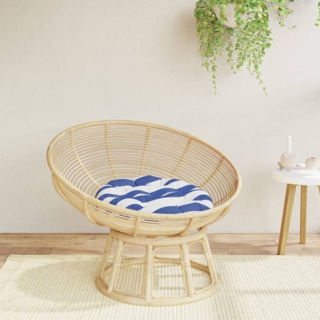 Coussin rond rayure bleue/blanche Ø 60 x11 cm tissu oxford 642546642546