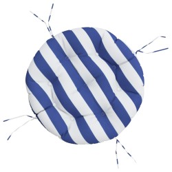Coussin rond rayure bleue/blanche Ø 60 x11 cm tissu oxford 642546642546