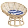 Coussin rond rayure bleue/blanche Ø 60 x11 cm tissu oxford 642546642546