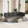 Ensemble de canapé de jardin 7 pcs Gris clair polyrotin 642547642547