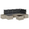 Ensemble de canapé de jardin 7 pcs Gris clair polyrotin 642547642547