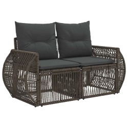 Ensemble de canapé de jardin 5 pcs Gris et Gris foncé polyrotin 642550642550