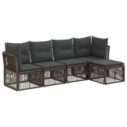 Ensemble de canapé de jardin 5 pcs Gris polyrotin 642551642551