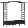 Lit Élevé avec Treillis et Toit Noir 169 x 40 x 129 cm PP 642553642553