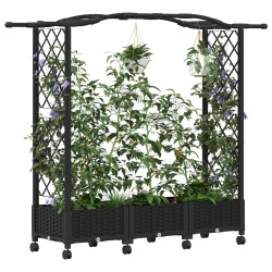 Lit Élevé avec Treillis et Toit Noir 169 x 40 x 129 cm PP 642553642553