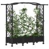 Lit Élevé avec Treillis et Toit Noir 169 x 40 x 129 cm PP 642553642553