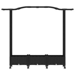 Lit Élevé avec Treillis et Toit Noir 169 x 40 x 129 cm PP 642553642553
