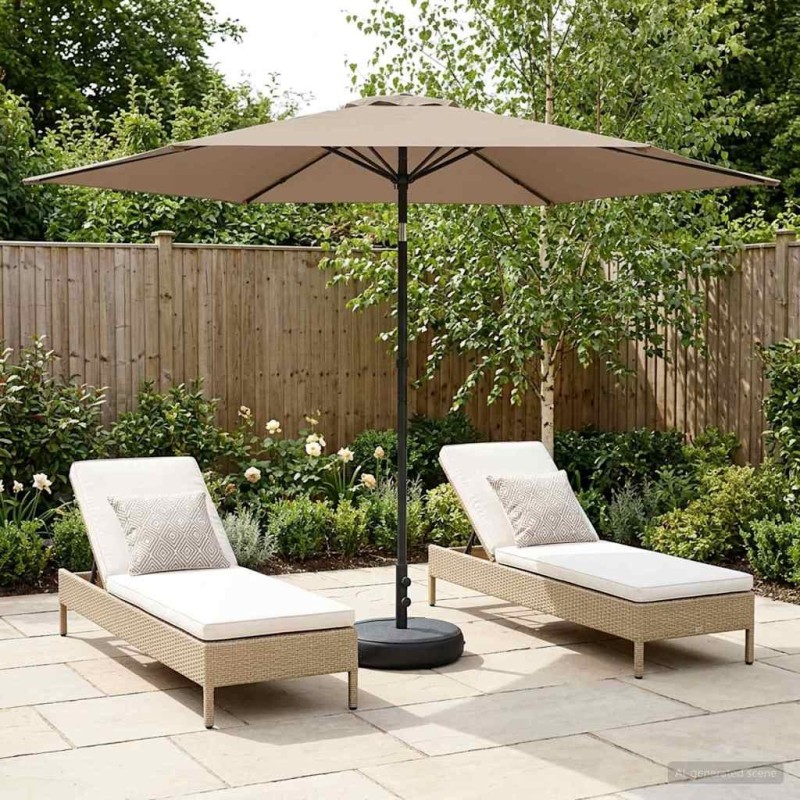 Parasol de jardin avec base 300 x 300 cm Polyester 642554642554