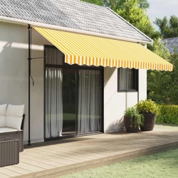 Tissu de remplacement de cantonnière d’auvent jaune blanc 4 m 642557642557