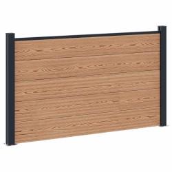 Ensemble de Clôture 180 x 105 cm WPC et Aluminium Marron 642558642558