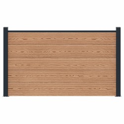 Ensemble de Clôture 180 x 105 cm WPC et Aluminium Marron 642558642558
