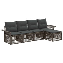 Ensemble de canapé de jardin 5 pcs Gris polyrotin 642559642559