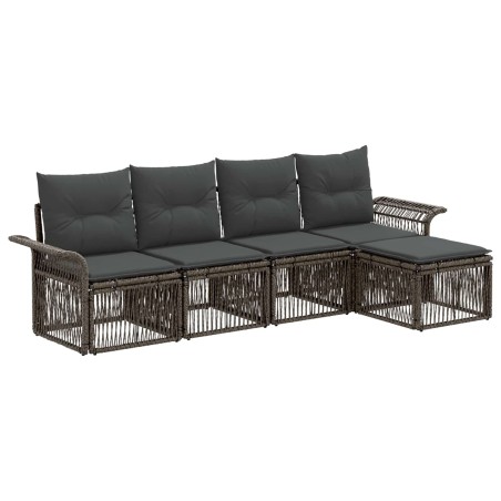 Ensemble de canapé de jardin 5 pcs Gris polyrotin 642559642559