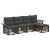 Ensemble de canapé de jardin 5 pcs Gris polyrotin 642559642559