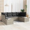 Ensemble de canapé de jardin 6 pcs Gris clair polyrotin 642563642563