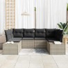 Ensemble de canapé de jardin 6 pcs Gris clair polyrotin 642563642563