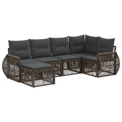 Ensemble de canapé de jardin 6 pcs Gris et Gris foncé polyrotin 642566642566