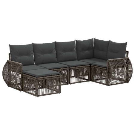 Ensemble de canapé de jardin 6 pcs Gris et Gris foncé polyrotin 642566642566