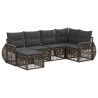 Ensemble de canapé de jardin 6 pcs Gris et Gris foncé polyrotin 642566642566