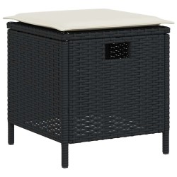 Ensemble de canapé de jardin 6 pcs avec coussins en forme de L noir résine tressée 642568642568