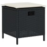 Ensemble de canapé de jardin 6 pcs avec coussins en forme de L noir résine tressée 642568642568