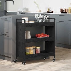 Chariot de cuisine Chêne noir 70 x 30 x 82 cm Bois d'ingénierie 642570642570