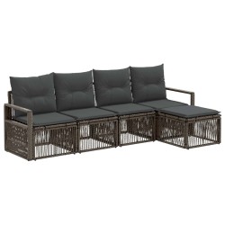 Ensemble de canapé de jardin 4 pcs Gris polyrotin 642572642572
