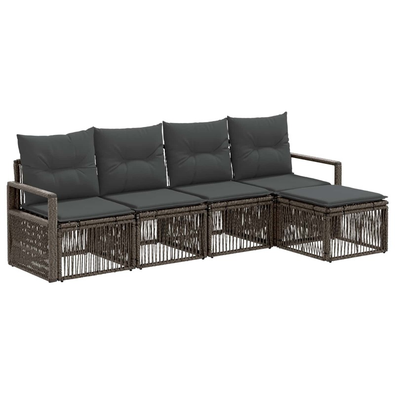 Ensemble de canapé de jardin 4 pcs Gris polyrotin 642572642572
