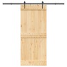 Porte coulissante NARVIK Naturel et noir 90 x 210 cm (213,5 cm) 642574642574