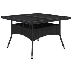 Ensemble à Manger de jardin 9 pcs Résine tressée et verre Noir 642580642580