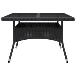 Ensemble à Manger de jardin 9 pcs Résine tressée et verre Noir 642580642580