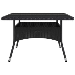 Ensemble à Manger de jardin 9 pcs Résine tressée et verre Noir 642580642580