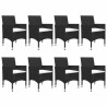 Ensemble à Manger de jardin 9 pcs Résine tressée et verre Noir 642580642580