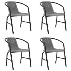 Chaises de jardin lot de 4 Rotin de plastique et acier 110 kg 642582642582