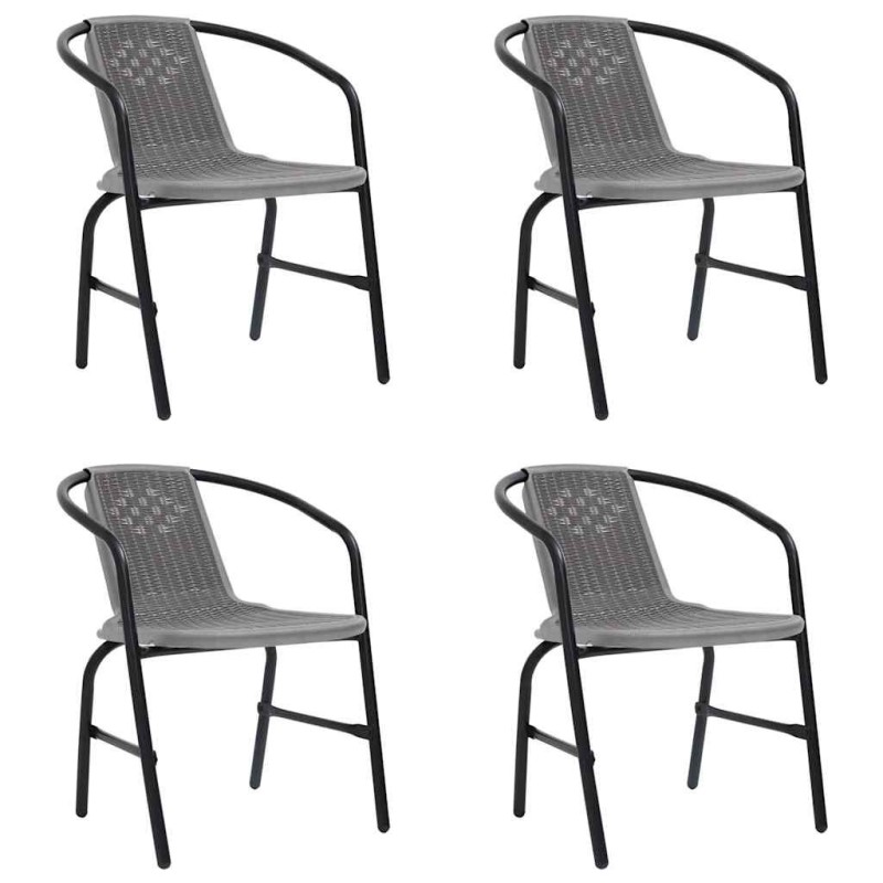 Chaises de jardin lot de 4 Rotin de plastique et acier 110 kg 642582642582
