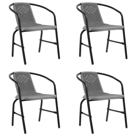 Chaises de jardin lot de 4 Rotin de plastique et acier 110 kg 642582642582