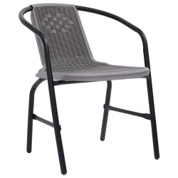 Chaises de jardin lot de 4 Rotin de plastique et acier 110 kg 642582642582