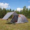Tente Cabane Gris et orange 4 personnes Polyester et Acier 642584642584
