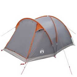 Tente Cabane Gris et orange 4 personnes Polyester et Acier 642584642584