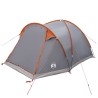 Tente Cabane Gris et orange 4 personnes Polyester et Acier 642584642584