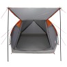 Tente Cabane Gris et orange 4 personnes Polyester et Acier 642584642584