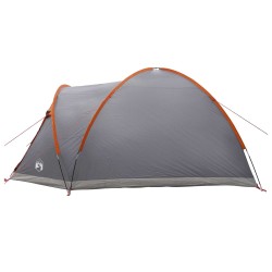 Tente Cabane Gris et orange 4 personnes Polyester et Acier 642584642584